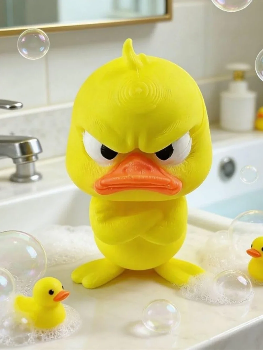 Yellow Angry Duck Bird Toy - Plush Decorative Figure